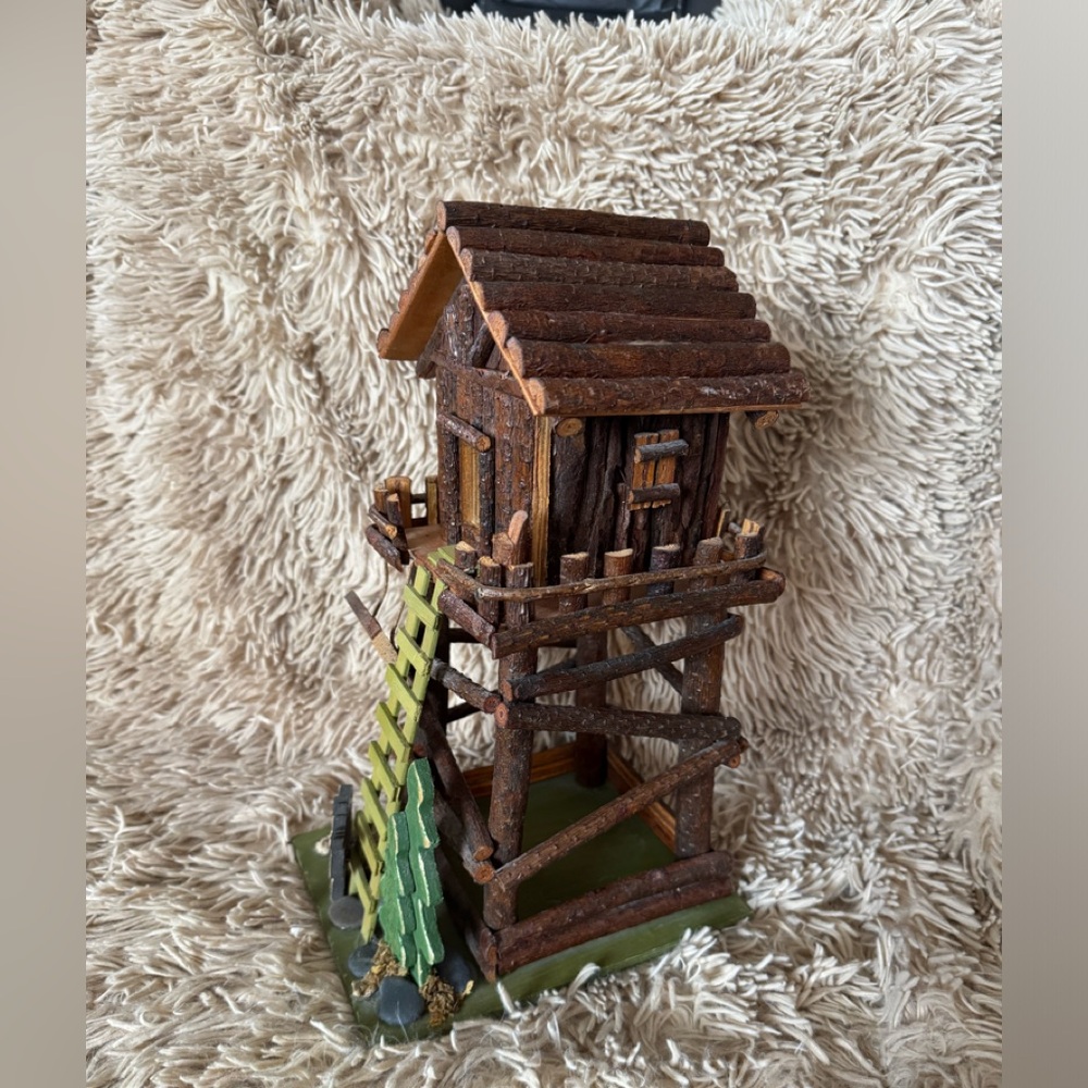 Hand made wooden lookout tower.